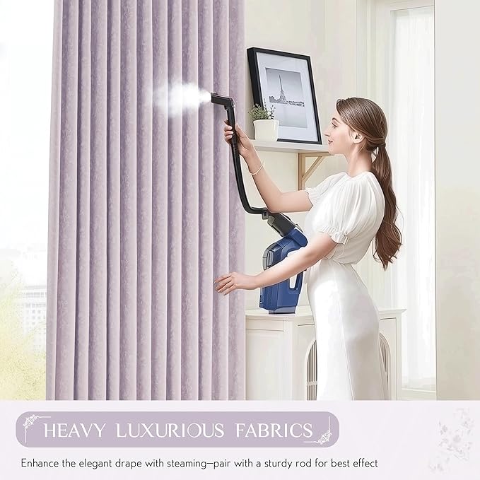Beauoop Purple Floral Jacquard Blackout Curtains 63 Inches Long 2 Panels - Image 5