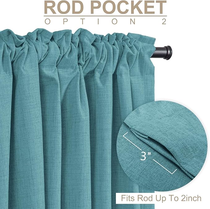 100% Blackout Shield Linen Blackout Curtains - Image 4