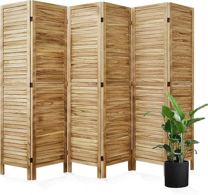 Room Dividers and Folding Privacy Screens, Wood Louvered Separators Divider Wall by Svimi