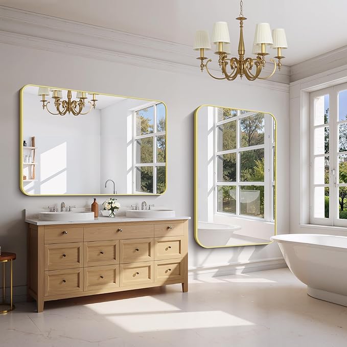 FORBATH 55x36 Inch Gold Bathroom Mirror - Image 3