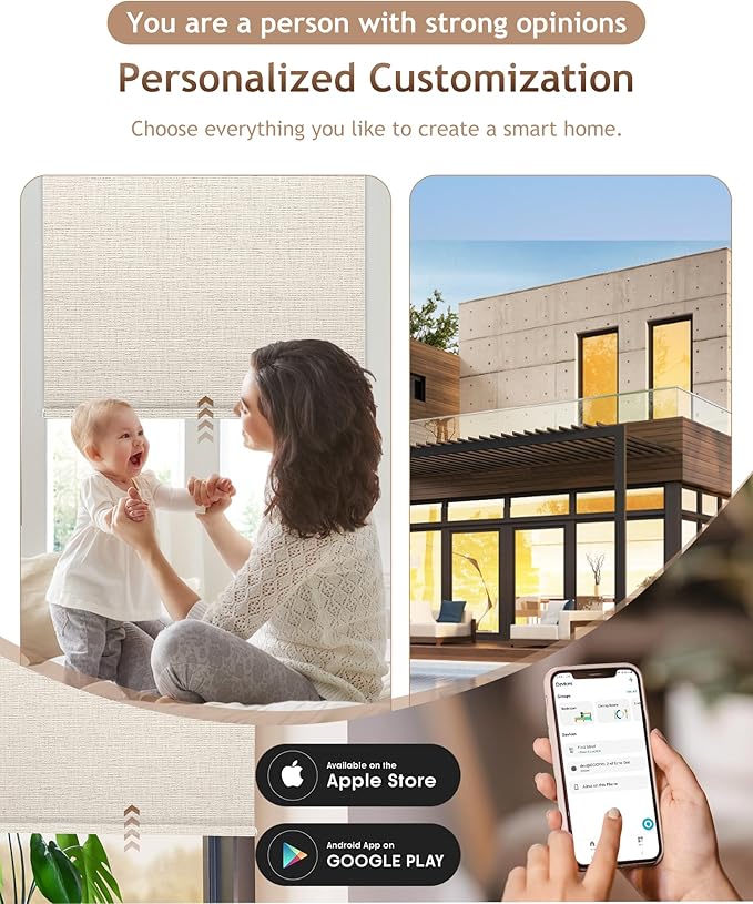 Kincmo Motorized Blinds with Remote, 100% Blackout Motorized Roller Shades Work - Image 2