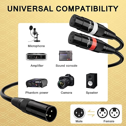 Mygatti XLR Splitter Y-XLR Cable 10 FT, Bi-Directional Balanced Microphone - Image 6
