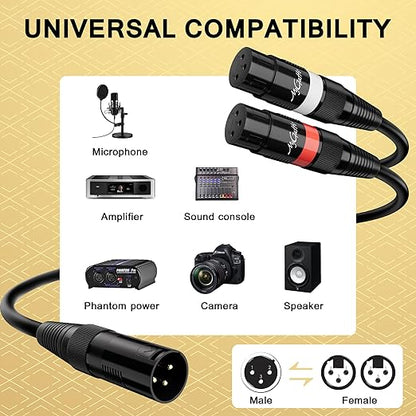 Mygatti XLR Splitter Y-XLR Cable 3 FT, Bi-Directional Balanced Microphone - Image 6