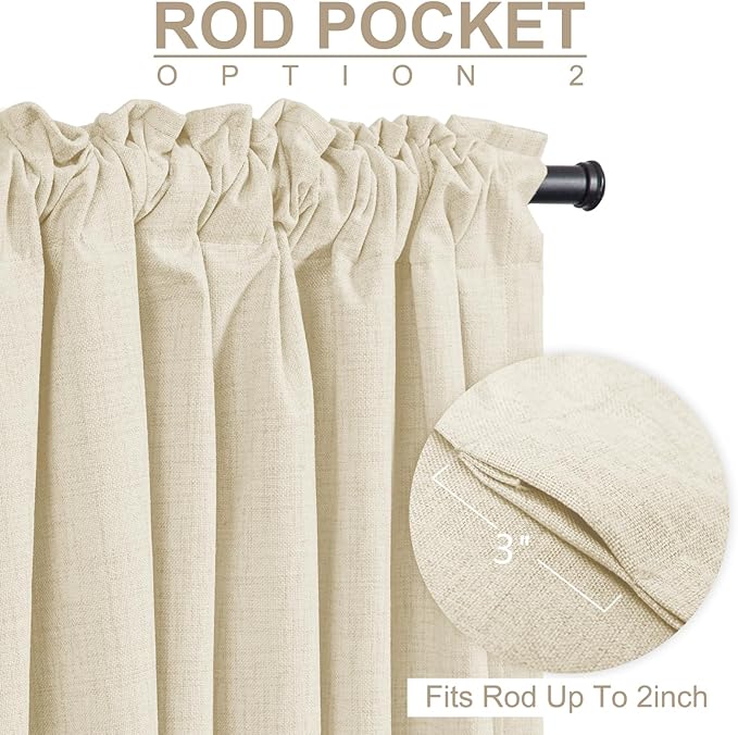 100% Blackout Shield Linen Blackout Curtains - Image 4