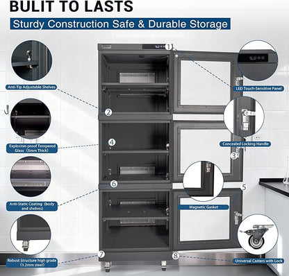 NARGON 2-40% RH 730L Electronic Dry Cabinet, ESD Desiccator Cabinet - Image 5