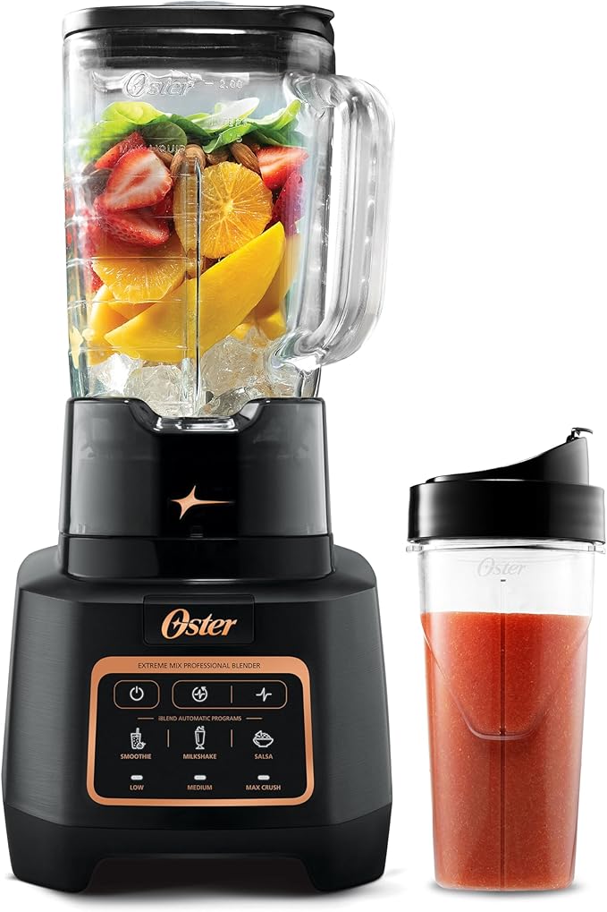 Oster Extreme Mix Blender, 64oz Glass Jar, 3 iBlend Preset Functions, 1600-Watts by Oster