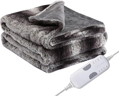 Electric Heated Blanket Throw Size 50"x60", Fast Heating Throw, Plush Faux Fur by EydnaEletcricBlanket