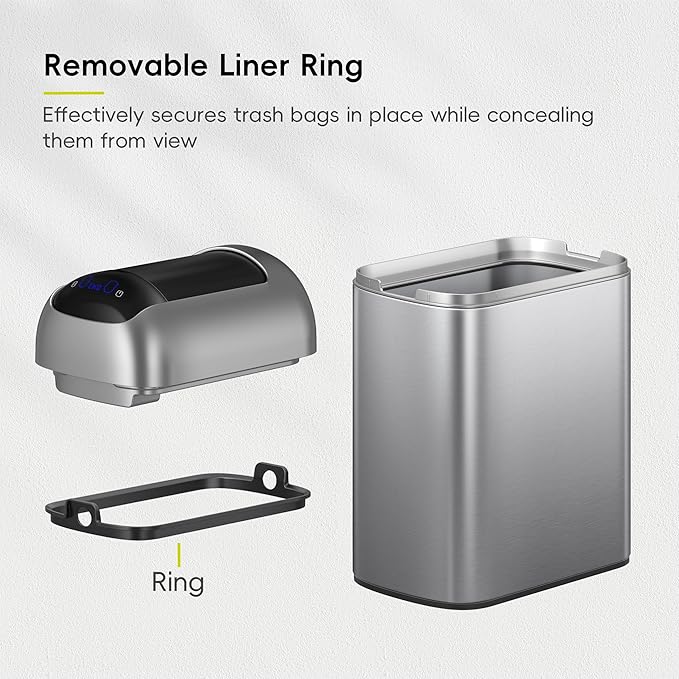 EKO Astro Slim Sensor Trash Can, 10L / 2.6 Gallon Touchless Garbage Bin - Image 8