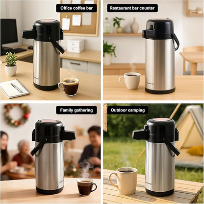 Airpot Coffee Dispenser with Pump, 102 OZ/ 3L Large Coffee Dispenser with Tea - Image 7