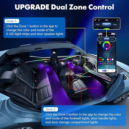 2026 Upgraded Car Ambient Lighting Kits Dreamcolor Acrylic Interior Car LED - Image 5