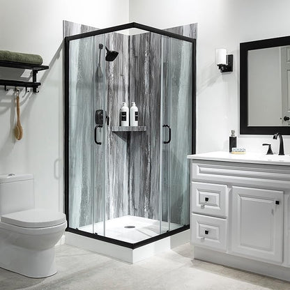 Palisade 78in x 36in x 36in Waterproof Vinyl Corner Shower Surround Kit - Image 3