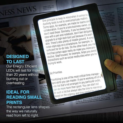 MagniPros 5X Rechargeable Large Ultra Bright LED Page Magnifier - Image 4