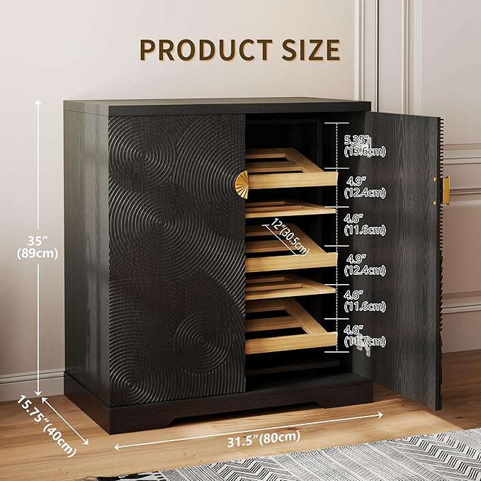 Vlsrka Shoe Cabinet Storage for Entryway, 6-Tier Rotating Shoe Cabinet - Image 2
