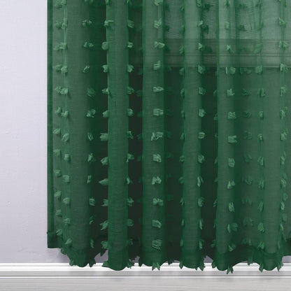 KOUFALL Dark Emerald Green Curtains for Living Room 96 Inch Long 2 Panel Set Sheer Vintage Moody Curtains for Bedroom Dining Room Cortinas De Navidad para Sala Navideñas