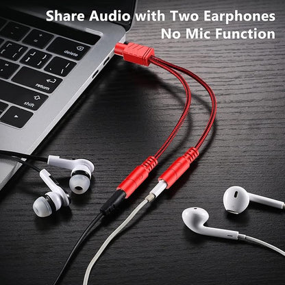 MillSO Headphone Splitter, 3.5 mm Audio Splitter TRS Male to 2 Female Stereo Y - Image 2