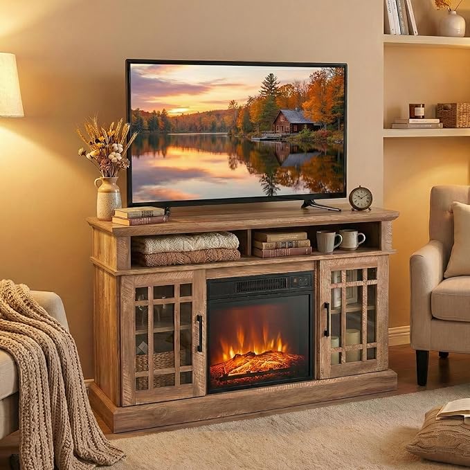 SIMOE 48 Inch Electric Fireplace TV Stand, TV Console - Image 8