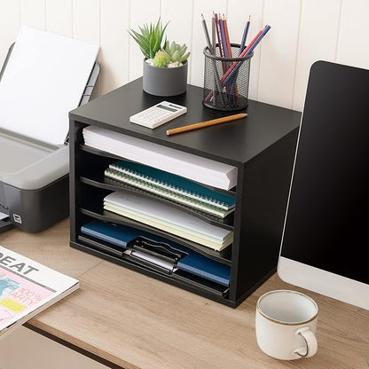 FITUEYES Wood Desk Paper Organizer - Image 3