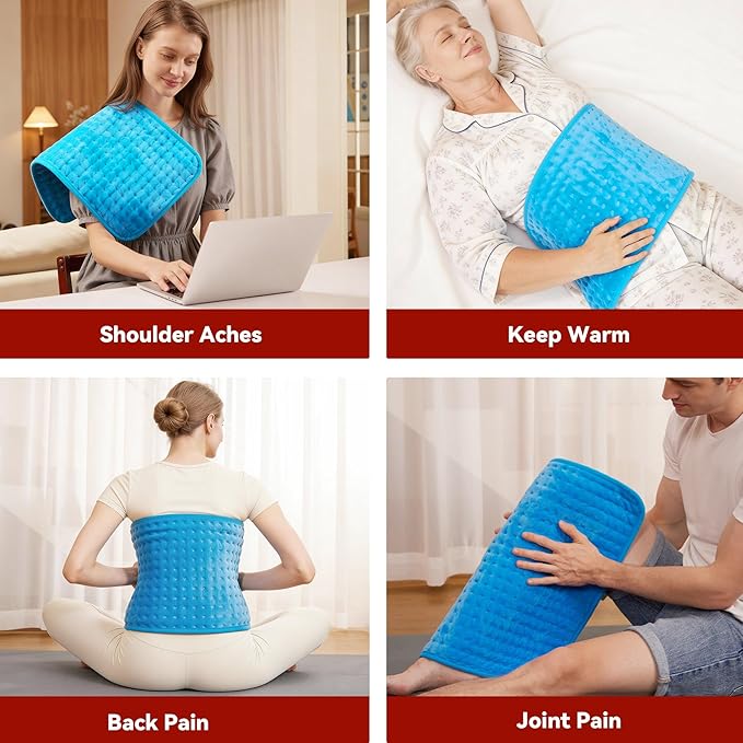 MASVIS Heating Pad for Back, 2-Hour Timer, 6 Heat Levels, Moist Dry Heat - Image 3