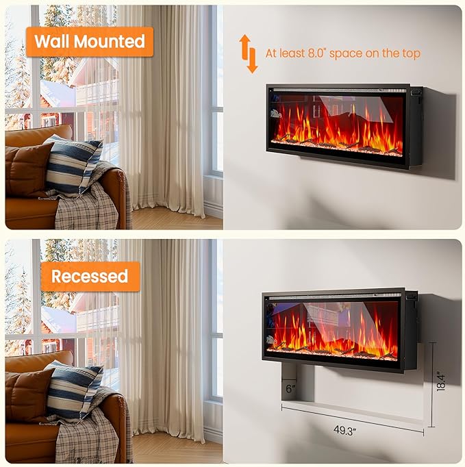 50” Smart Electric Fireplace - Image 4