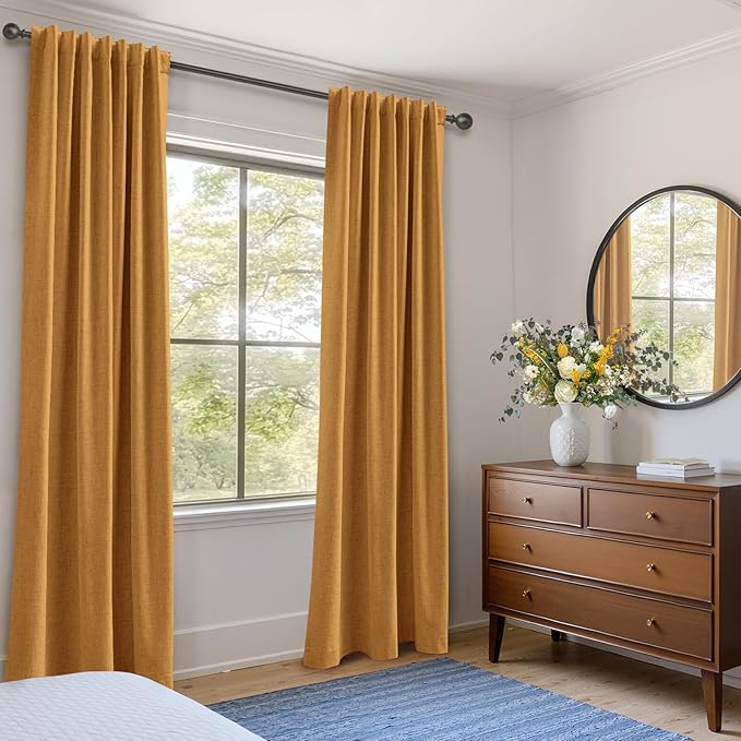 100% Blackout Shield Linen Blackout Curtains - Image 5