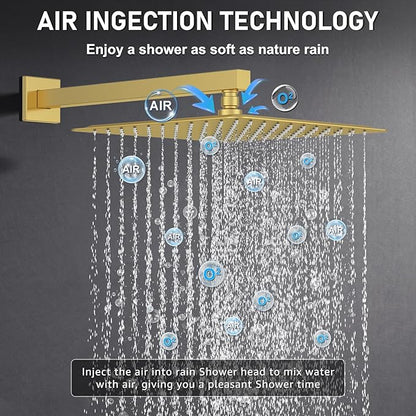 Iriber Brushed Gold Rain Shower System - Image 4