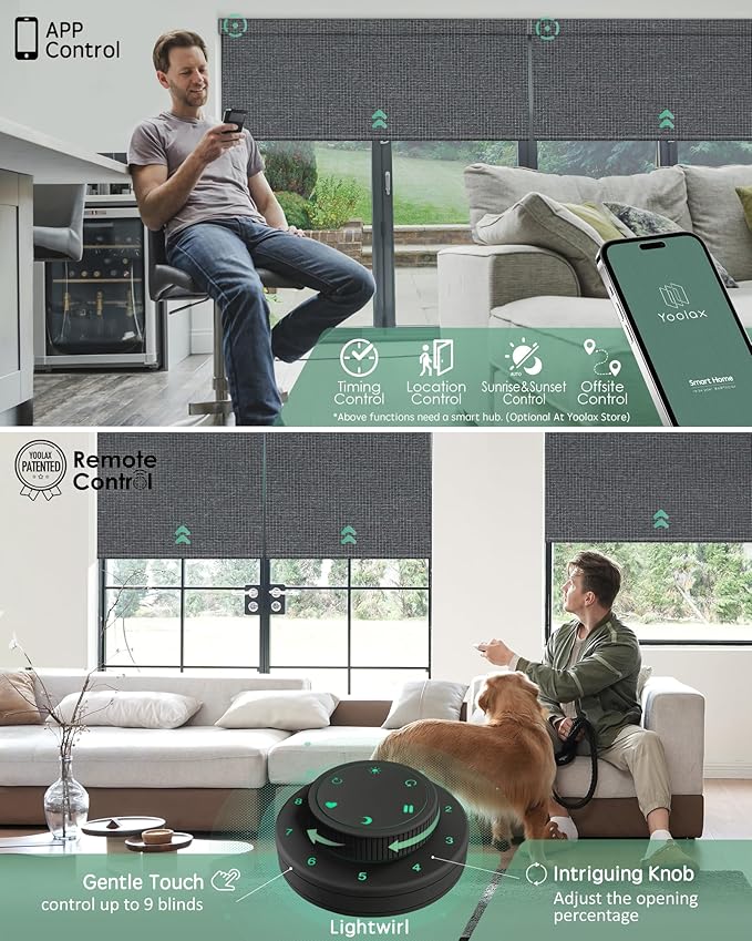 Yoolax Motorized Blinds with Remote, Smart Blinds - Image 3