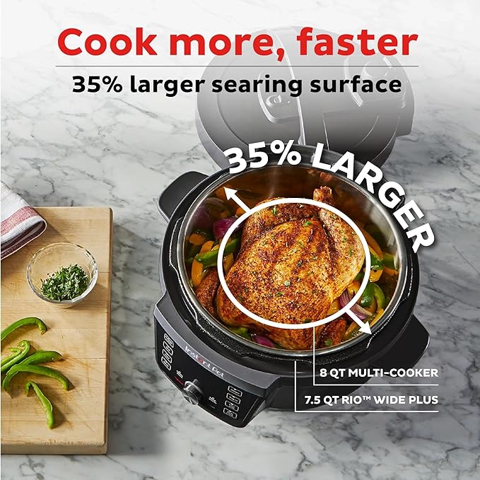Instant Pot RIO Wide Plus, 9-in-1 Electric Pressure Cooker, 35% Larger Cooking - Image 2