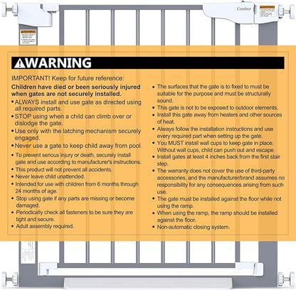Cumbor 29.7-46" Baby Gate for Stairs, Gifts for Mom-Auto Close Dog Gate for The - Image 9