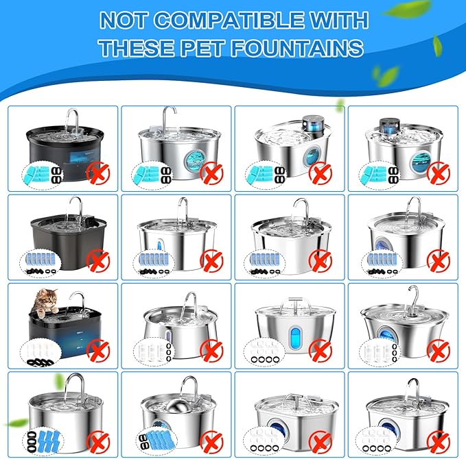 Cat Water Fountain Filters, 32 Pack Cat Replacement Filters - Image 4