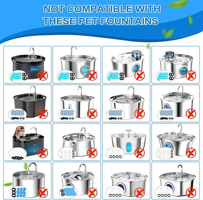 Cat Water Fountain Filters, Dog Water Fountain Filters（10 Filters& 10 Sponges) - Image 4