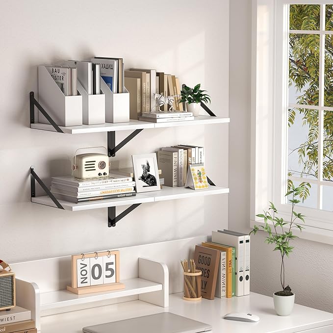 Heimlove White Deep Floating Shelves - Image 5