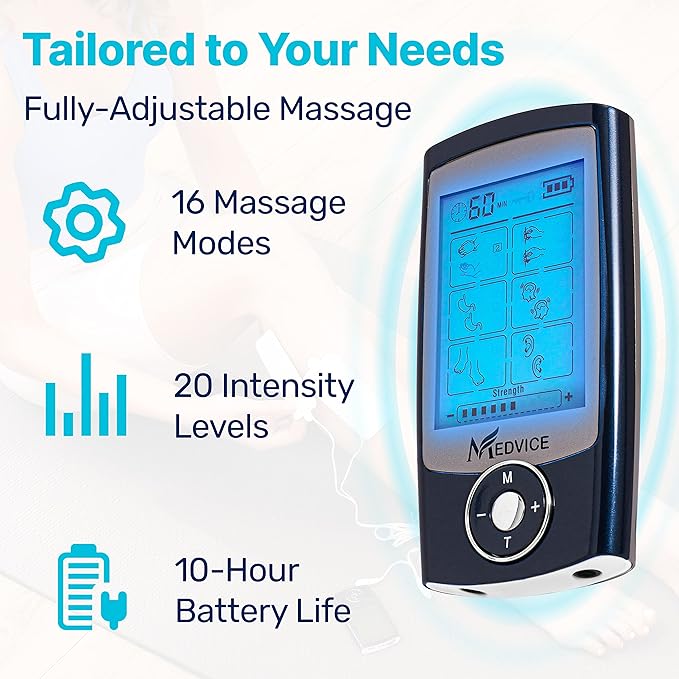 MEDVICE Rechargeable Tens Unit Muscle Stimulator, 2nd Gen 16 Modes & 8 Upgraded - Image 4