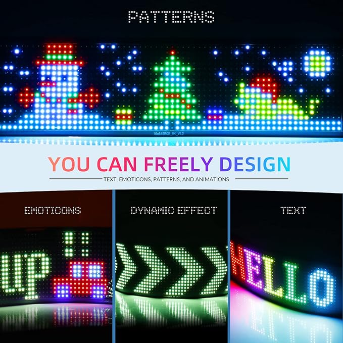 RAYHOME Scrolling Bright Advertising LED Signs, Flexible USB 5V LED Car Sign - Image 5