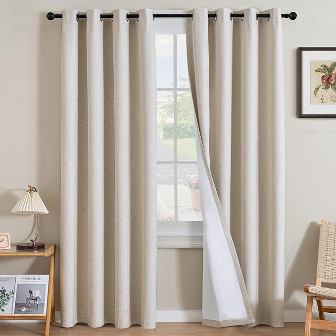H.VERSAILTEXLinen-Polyester Curtains 100%Blackout Curtains by HVERSAILTEX