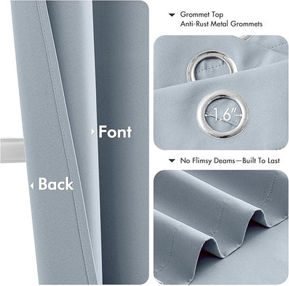 MIULEE Light Blue Blackout Curtains - Image 4