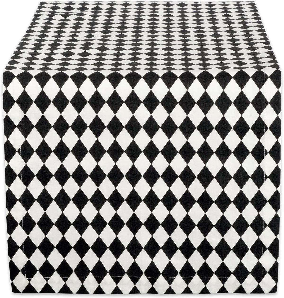 DII Halloween Tabletop, Harlequin Collection, Table Runner, 14x72, Black and ...
