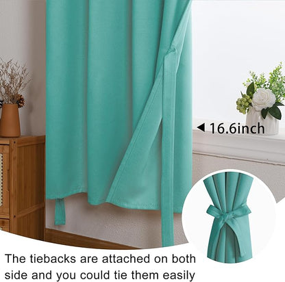 JIUZHEN Short Curtains Kitchen Half Window Blackout Curtains - Image 5