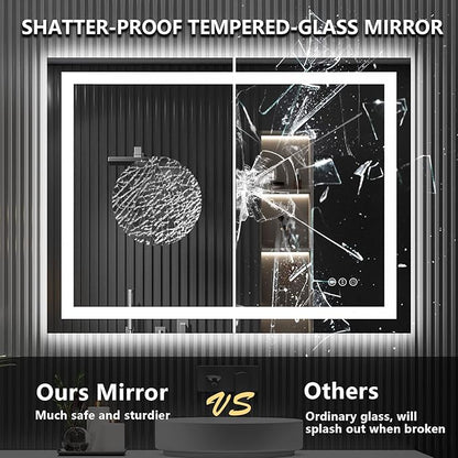 YEELAIT 48x36 Inch LED Bathroom Mirror - Image 6