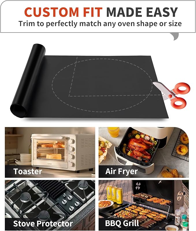 5 Pack Oven Liners for Bottom of Oven, 17x25" Large Heavy Duty Non-Stick - Image 5