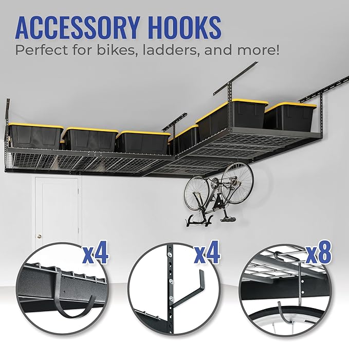 SafeRacks Overhead Storage Rack, Heavy Duty 600 lb Capacity, Adjustable Garage - Image 3