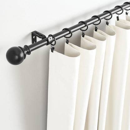Amazon Basics Curtain Rings with Clips for Hanging Drapes, Drapery Rings for 1" Rod, Set of 7, Black