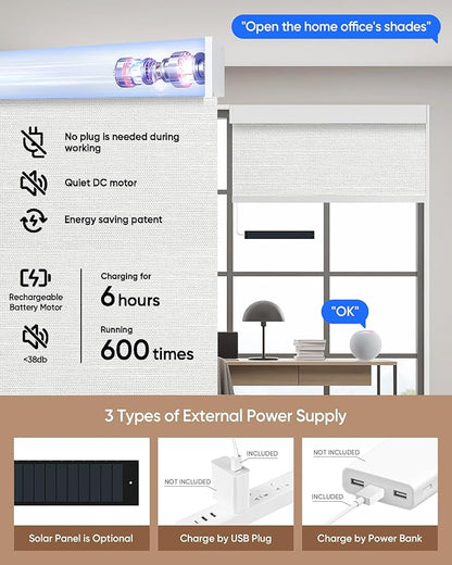 Kincmo Motorized Blinds with Remote, 100% Blackout Motorized Roller Shades Work - Image 5