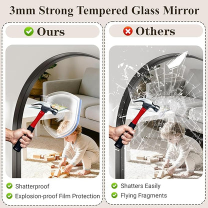 Arch Bathroom Mirror, Tempered Glass Decor Mirror - Image 5
