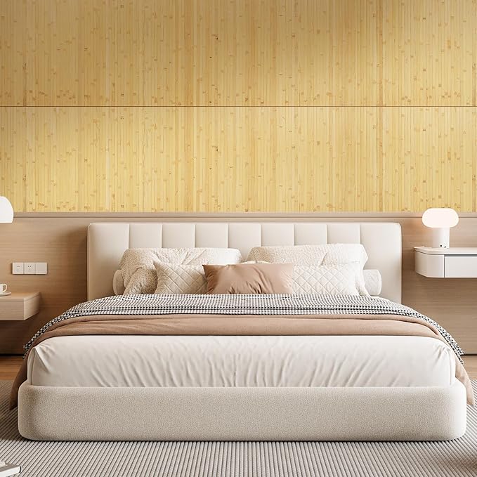 OUZUGIE 2 Pack 96x24 Inch Natural Bamboo Wall Panel – Natural Pole Wrap Paneling - Image 8