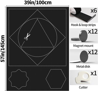 BKSAI 100% Blackout Curtains for Bedroom, Magnetic Portable Blackout Shades for Travel, Black Out Window Cover No Drill Cuttable for Bedroom, Nursery, Media Room, RV, 39x57 inch