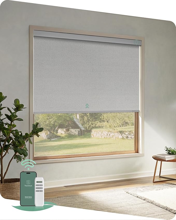 Yoolax Motorized Blinds with Remote, Automatic Roller Shades Cordless Electric by Yoolax