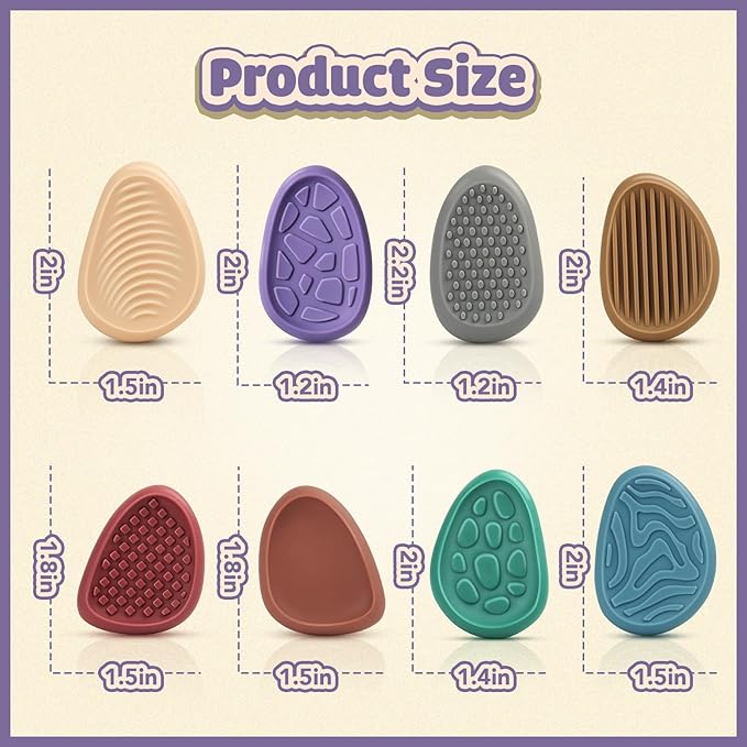 Fidget Toys Adults Sensory Stone: 8 Pack Texture Worry Stone - Image 3