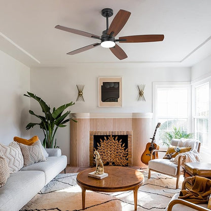 ARTPLAN 52" Ceiling Fan with Light and Remote, Noiseless DC Motor & Reversible - Image 2