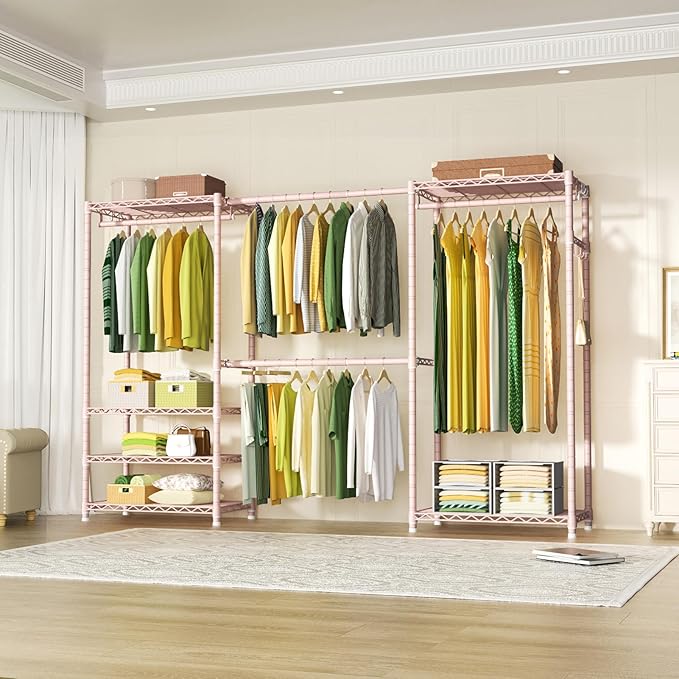 Ulif E1 Heavy Duty Closet Garment Rack, 6 Tiers Adjustable Metal Freestanding - Image 2