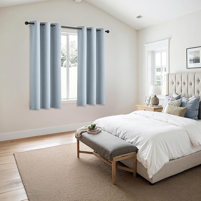MIULEE Light Blue Blackout Curtains - Image 6
